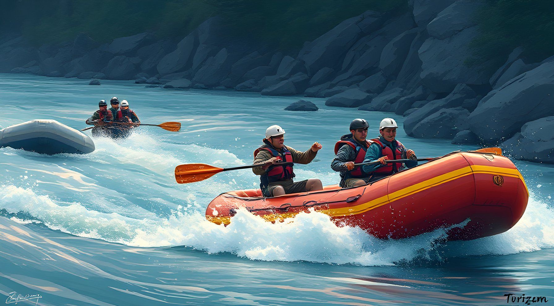 Artvin'de rafting botu devrildi: Sporcular panik anları yaşadı — Turizm
